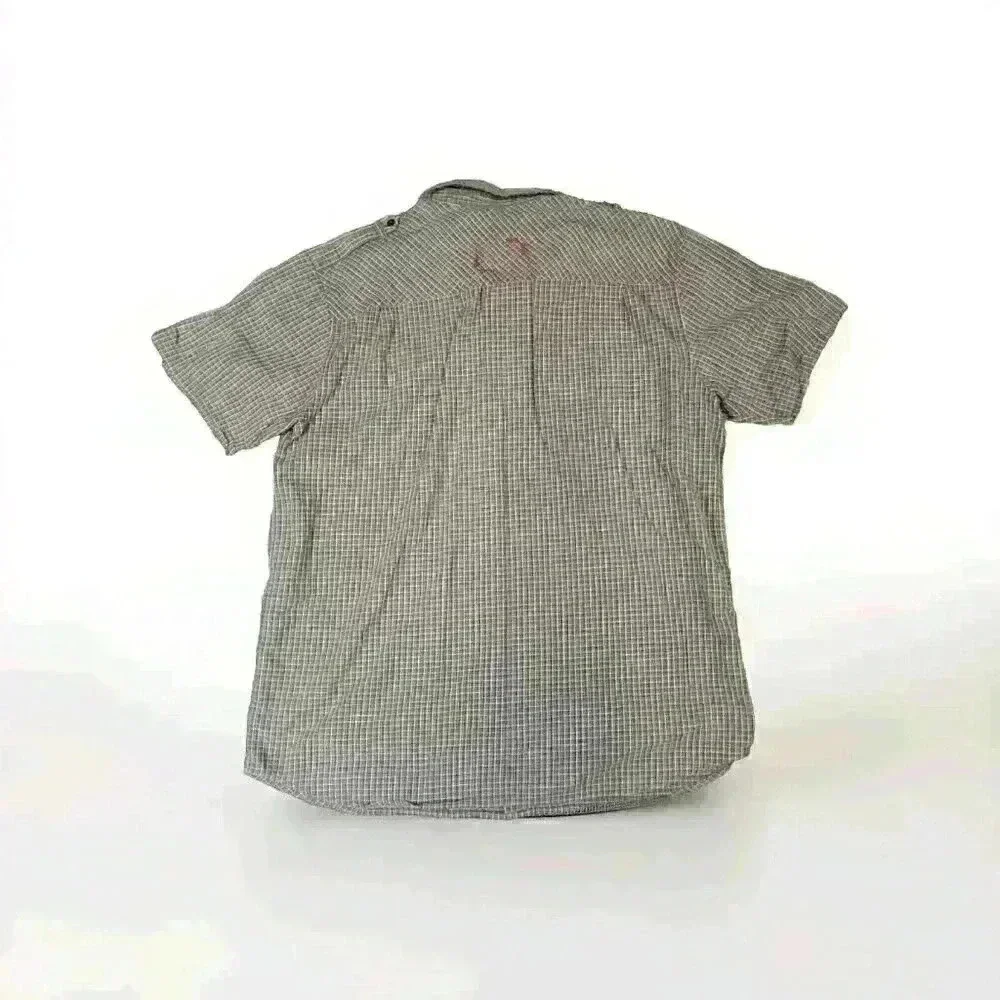 The North Face Plaid Brown Short Sleeve Button Up Mens Shirt XXL Pocket - Picture 2 of 7